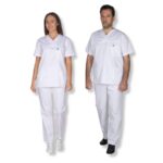 Scrub Unisex Λευκό Ιατρική στολή σετ