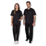Scrub Unisex Μαύρο Ιατρική στολή σετ